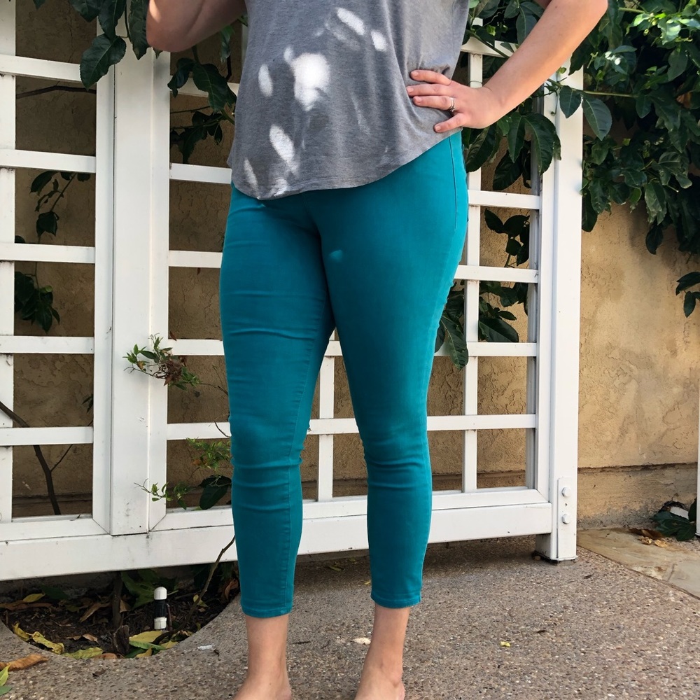 Old Navy “rockstar” turquoise jeans